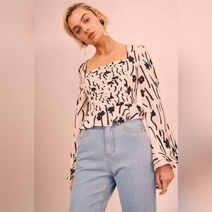 Revolve C/Meo Collective Visceral Long Bell Sleeve Top Size L